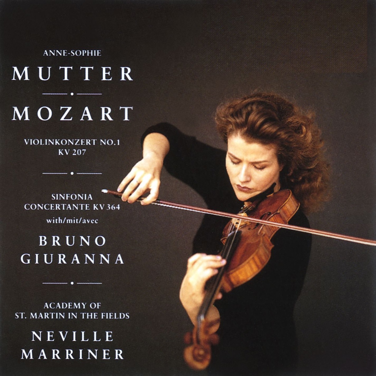 Anne-Sophie Mutter - Mozart: Violin Concerto No. 1, Sinfonia Concertante K. 364 by Academy of St Martin in the Fields, Anne-Sophie Mutter, Bruno Giuranna & Neville Marriner album cover