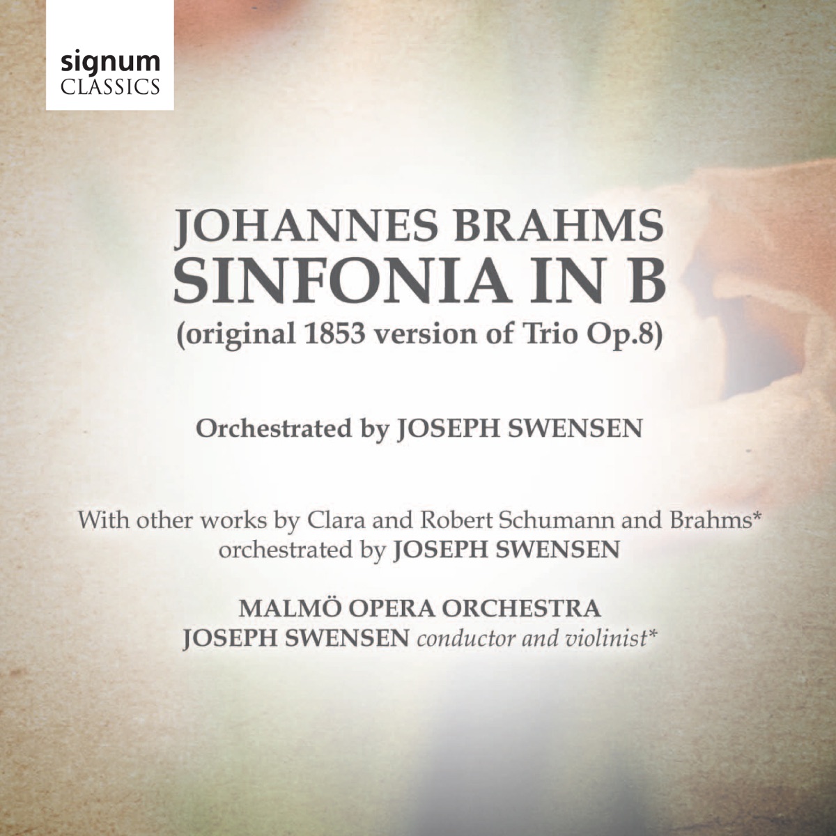 Johannes Brahms: Sinfonia in B (Original 1853 Version of Trio Op. 8) by Malmö Opera Orchestra & Joseph Swensen album cover