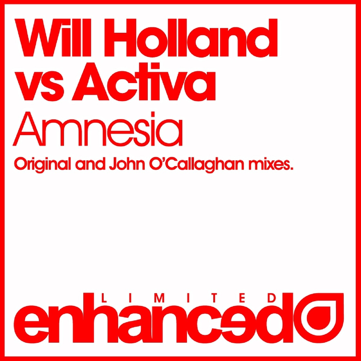 Amnesia - Single by Will Holland & Activa album cover