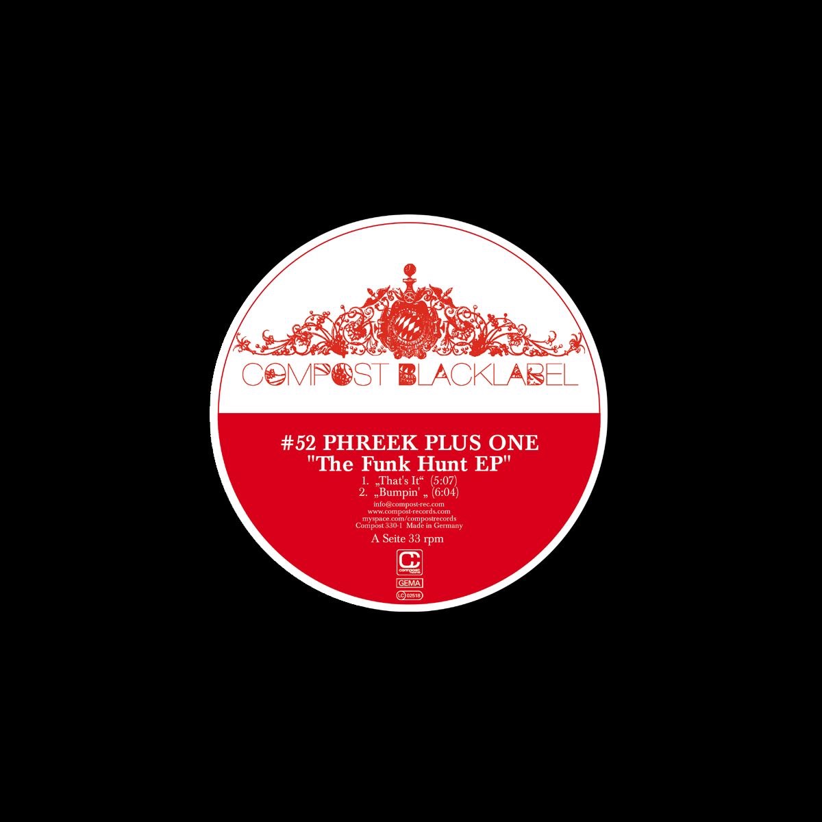 Compost Black Label #52 - the Funk Hunt EP by Phreek Plus One album cover