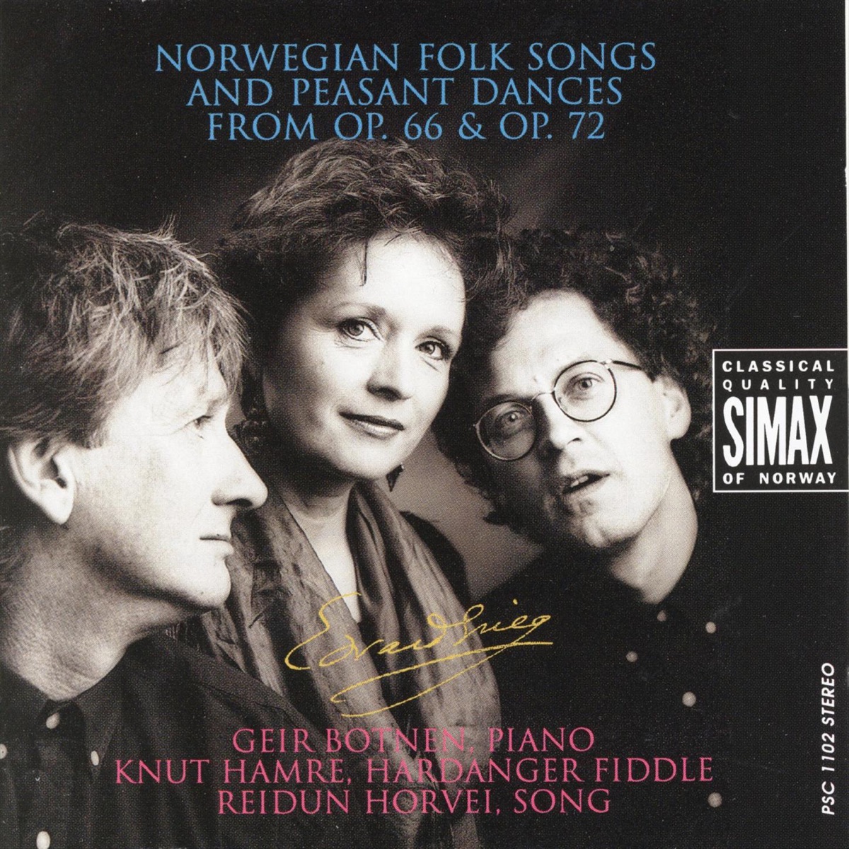 Grieg: Norwegian Folk Songs and Peasant Dances from Op. 66 & Op. 72 by Knut Hamre, Reidun Horvei & Geir Botnen album cover