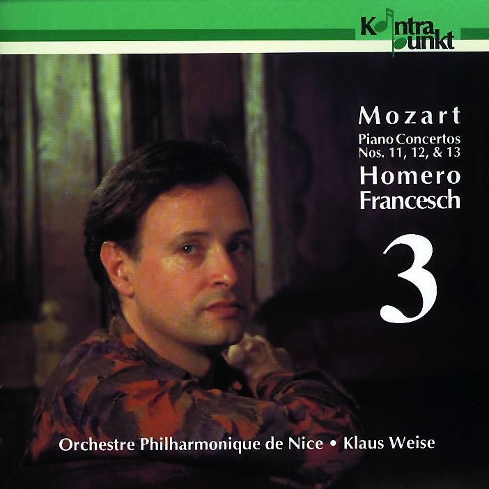 Mozart: Piano Concertos Nos. 11, 12 & 13 by Homero Francesch, Klaus Weise & Orchestre Philharmonique de Nice album cover