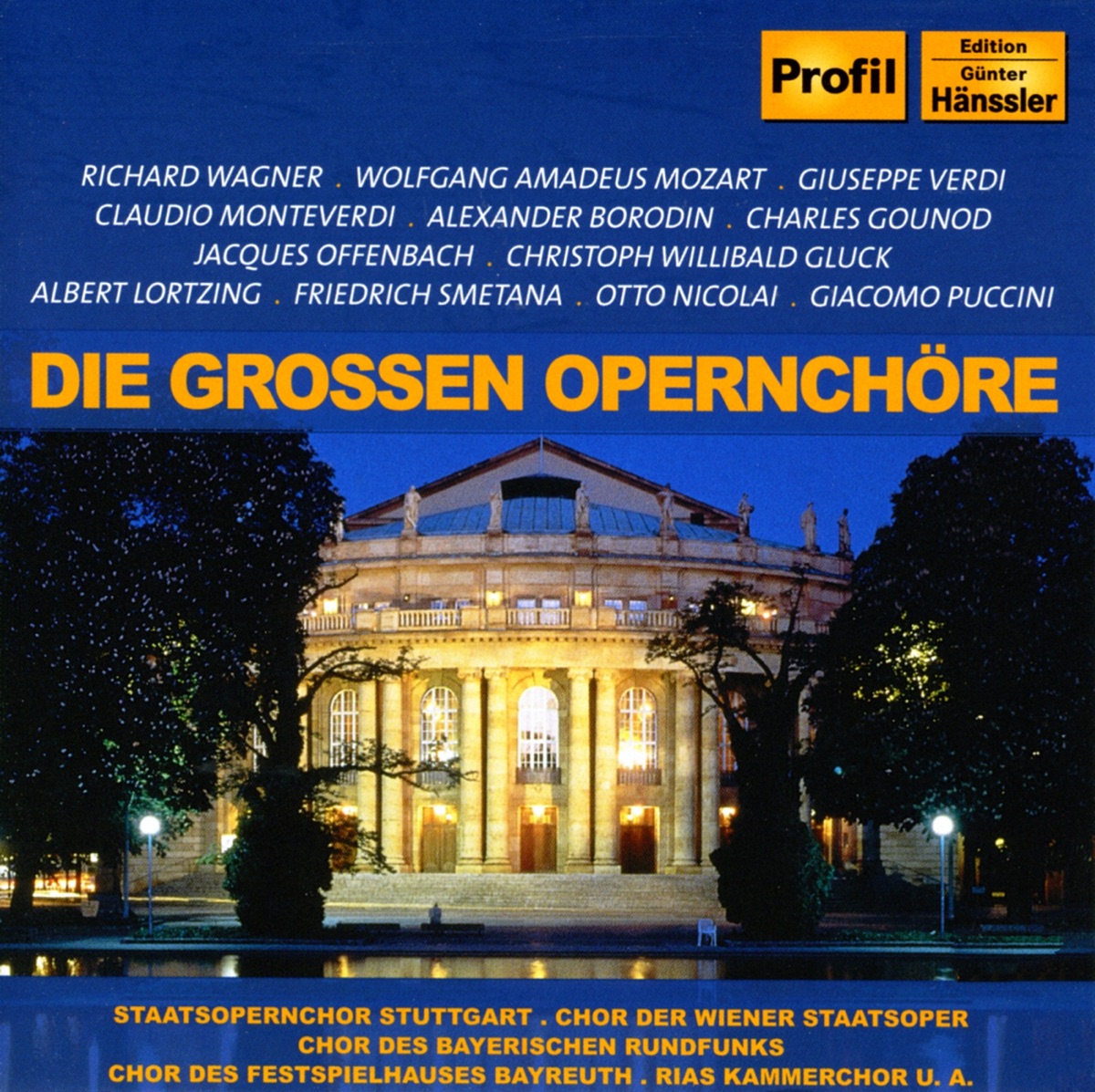 Die Grossen Opernchore by Stuttgart State Opera Chorus, Stuttgart State Orchestra, Peter Schrottner, Ferdinand Leitner, Wurttemberg State Theatre Chorus Stuttgart, Wurttemberg State Theatre Orchestra Stuttgart, Robert Shaw Chorale, Renato Cellini, The RCA Victor Orchestra, Bayreuth Festival Chorus, Joseph Keilberth, Bayreuth Festival Orchestra, Berlin Deutsche Opera Orchestra, RIAS Kammerchor, Richard Kraus, Chorus of the Vienna State Opera, Vienna Philharmonic, Heinrich Hollreiser, Arthur Rother, Munich Philharmonic, Bavarian Radio Chorus, Fritz Lehmann, Bavarian Radio Symphony Orchestra, Kurt Peter Eichhorn, Munich State Opera Chorus, Beniamino Gigli, Philharmonia Chorus, Stanford Robinson & Philharmonic Orchestra album cover