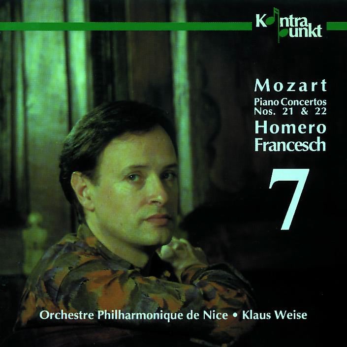 Mozart: Piano Concertos Nos. 21 & 22 by Homero Francesch, Klaus Weise & Orchestre Philharmonique de Nice album cover