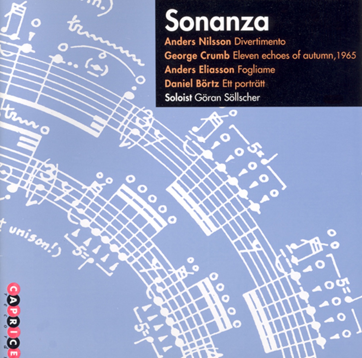 Nilsson: Divertimento - Crumb: 11 Echoes of Autumn - Eliasson: Fogliame by Sonanza & Göran Söllscher album cover
