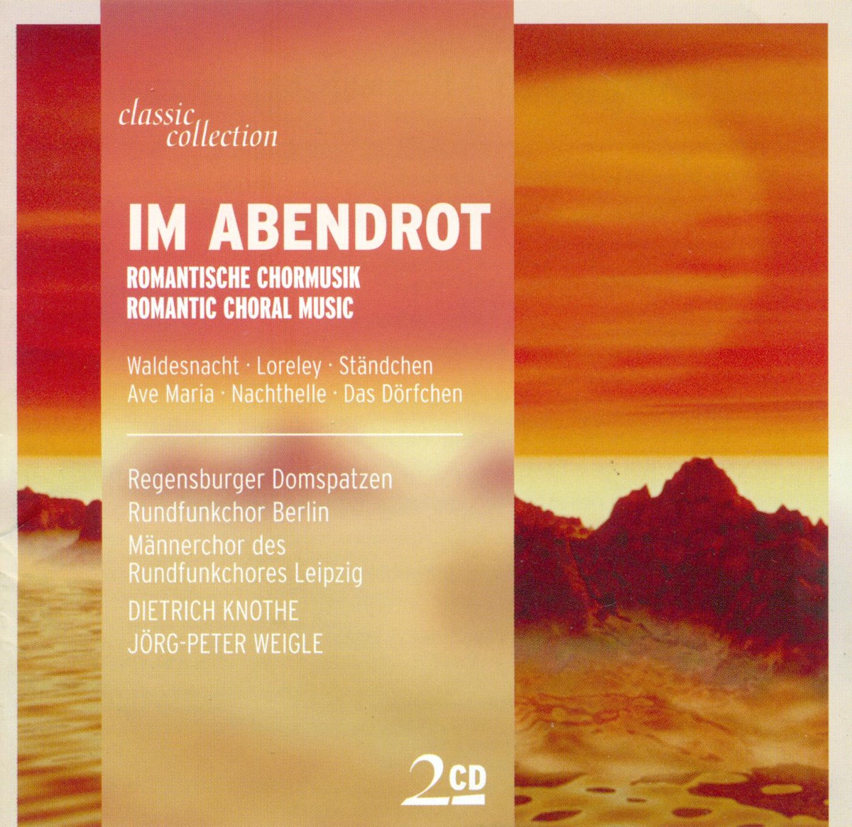 Choral Music - Bortniansky, D. - Schubert, F. - Mendelssohn, Felix - Silcher, F. - Grieg, E. - Brahms, J. - Abt, F.W. - Bruch, M. by Jorg-Peter Weigle, Leipzig Radio Chorus, male section, Dresden Kreuzchor, Martin Flämig, Wernigerode Radio Youth Choir, Friedrich Krell, Bernd Casper, Astrid Pilzecker, Dietrich Knothe, Berlin Radio Chorus (male section), Regensburg Cathedral Choir, Roland Büchner, Gerhard Erber, Peter Habermann, Carl Maria von Weber Men's Choir, Berlin, Marcus Creed, RIAS Kammerchor, Rundfunk-Sinfonieorchester Berlin, Michael Schoppe, Wolfgang Stah, Dieter Fokel, Gerhard Meyer, Ekkehard Wagner, Kurt Wöss, Bratislava Philharmonic Chorus, Hans-Joachim Rotzsch, Leipzig Thomaner Choir, Berlin Radio Choir, members, West German Radio Symphony Orchestra, West German Radio Chorus, Helmuth Froschauer, Dorothe Jansen & Andreas Wiedermann album cover