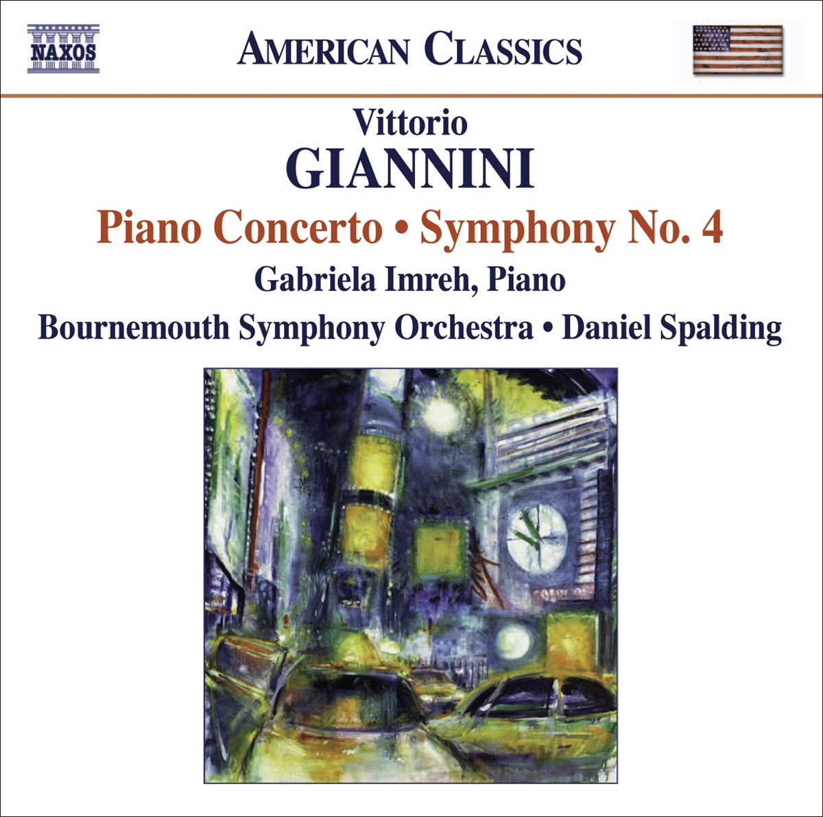 Giannini: Piano Concerto & Symphony No. 4 by Gabriela Imreh, Daniel Spalding & Bournemouth Symphony Orchestra album cover