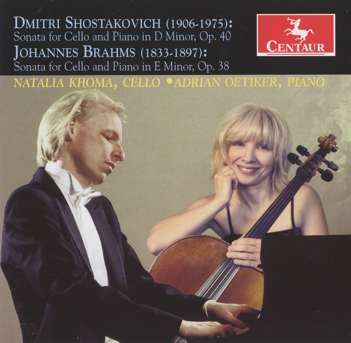 Shostakovich & Brahms: Cello Sonatas by Natalia Khoma & Adrian Oetiker album cover
