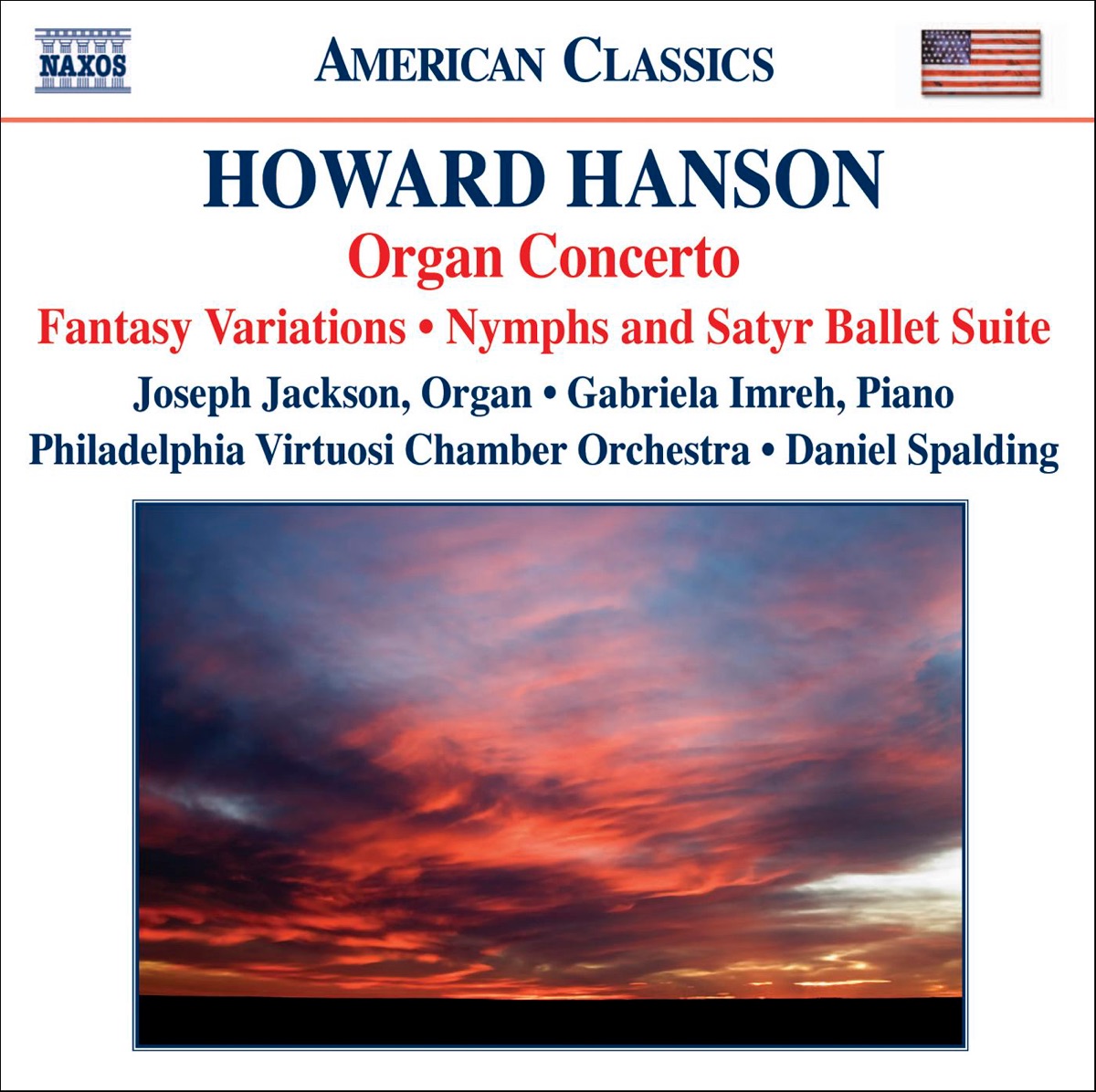 Hanson: Organ Concerto, Fantasy Variations, Nymphs and Satyr Ballet Suite by Daniel Spalding, Gabriela Imreh, Joseph Jackson & Philadephia Virtuosi Chamber Orchestra album cover