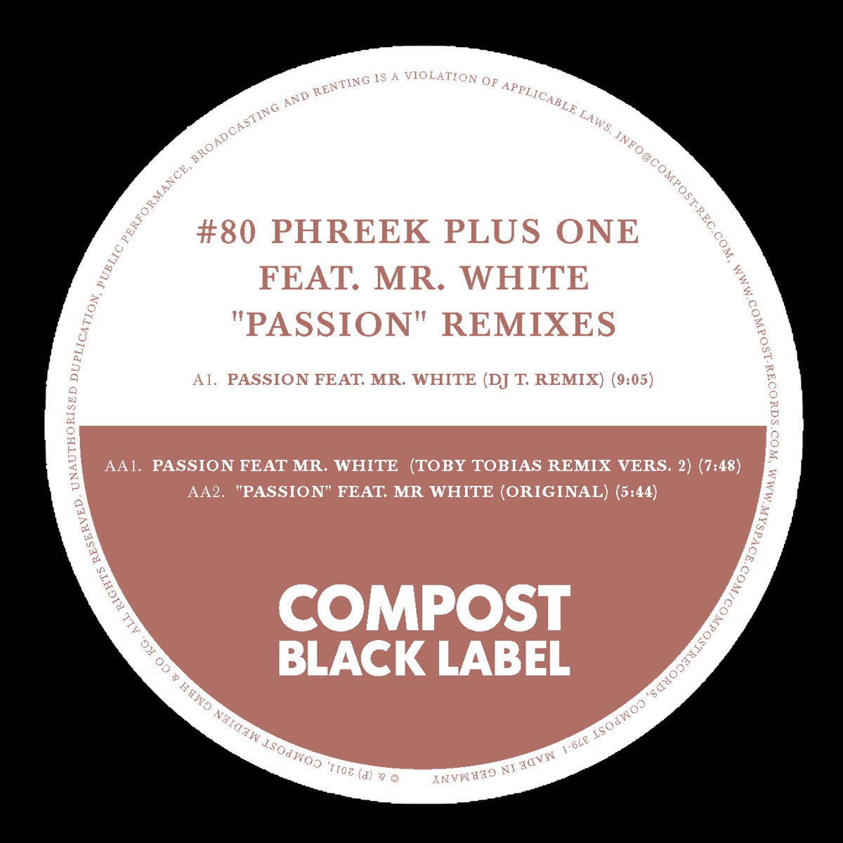 Passion Remixes (feat. Mr. White) by Phreek Plus One album cover