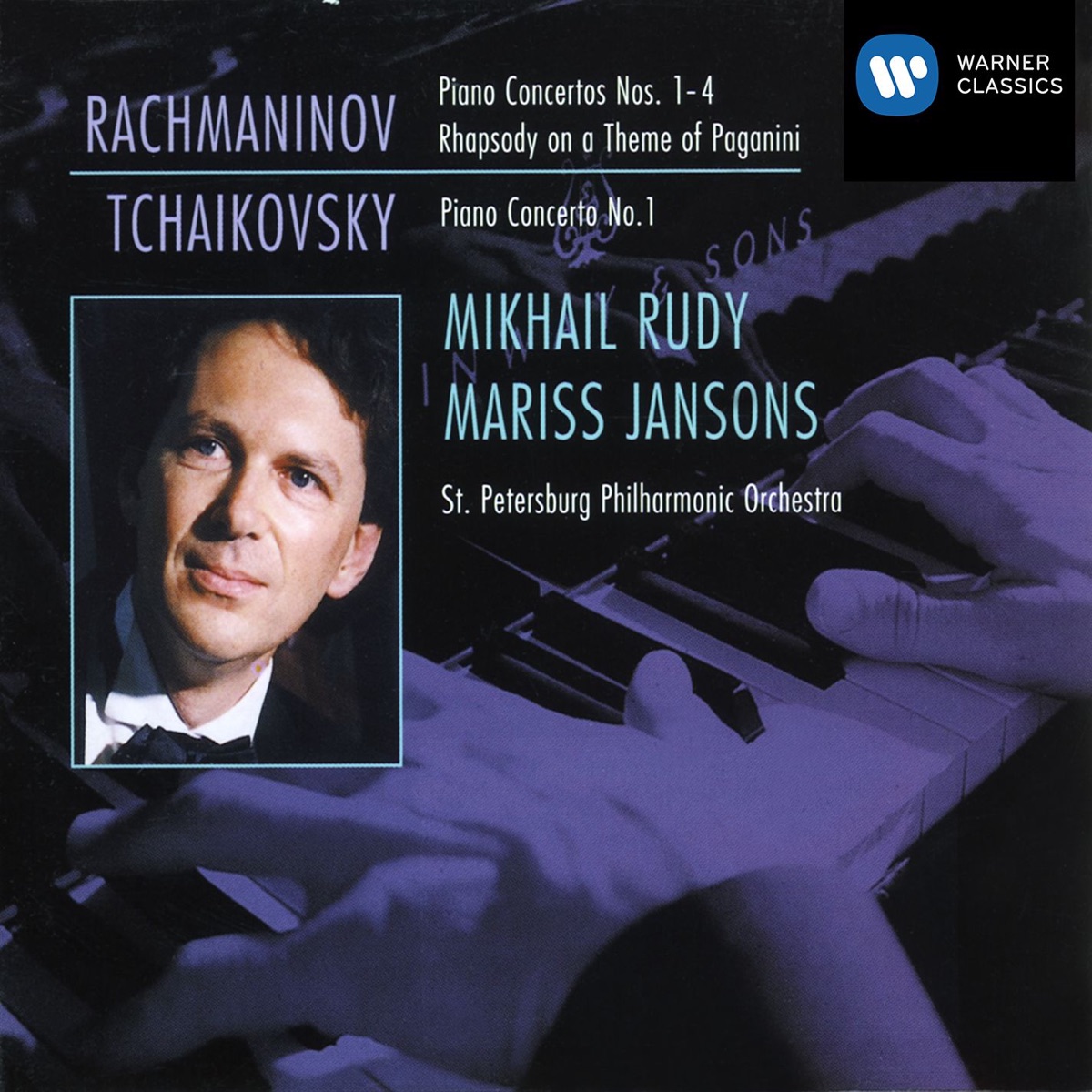 Rachmaninov: Piano Concertos Nos. 1 - 4 & Rhapsody on a Theme of Paganini by Mariss Jansons, St Petersburg Philharmonic Orchestra & Mikhail Rudy album cover