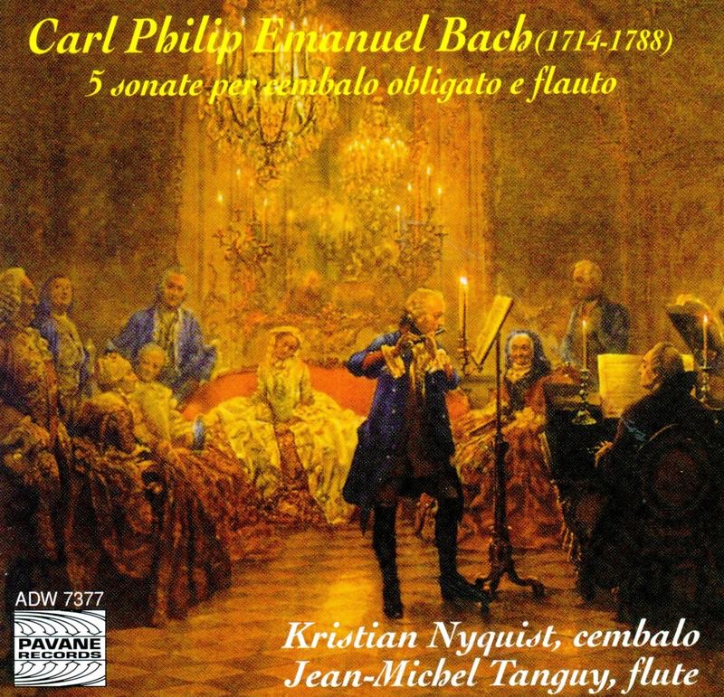 C. P. E. Bach: 5 Sonate per cembalo obligato e flauto by Kristian Nyquist & Jean-Michel Tanguy album cover