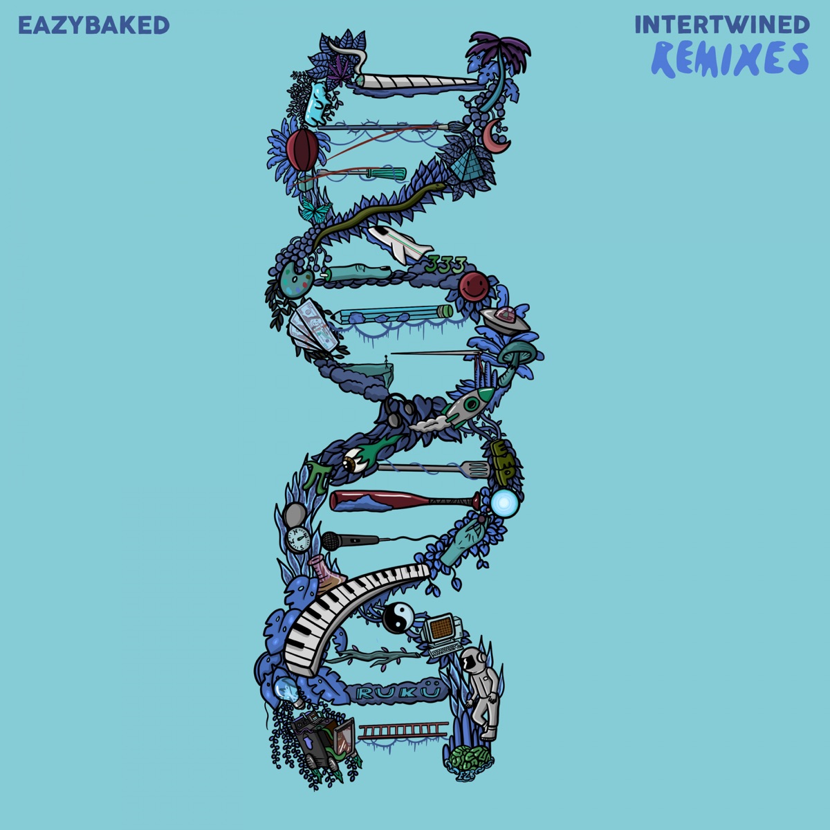 INTERTWINED (Remixes) by EAZYBAKED album cover