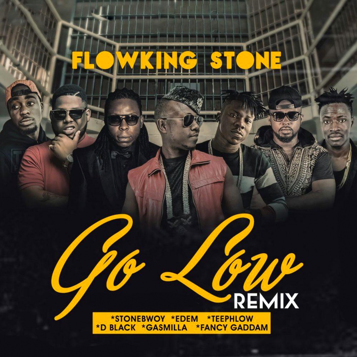 Go Low (Remix) [feat. Stonebwoy, Gasmilla, Fancy Gaddam, Teephlow, D.Black & Edem] - Single by Flowking Stone album cover