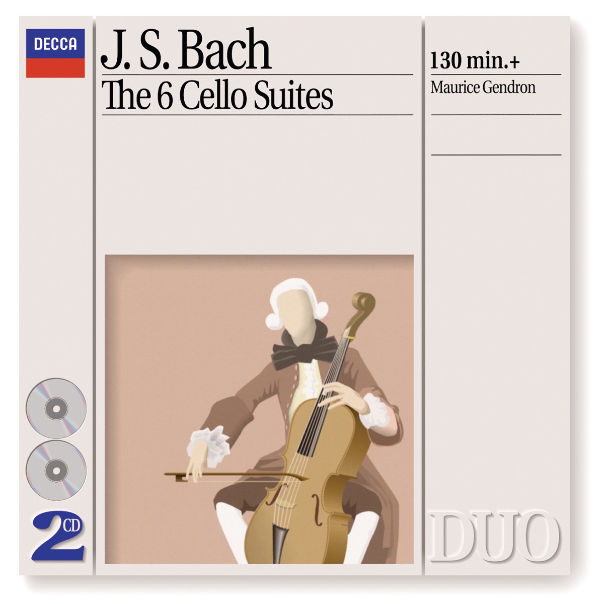 Bach, J.S.: The 6 Cello Suites by Maurice Gendron album cover