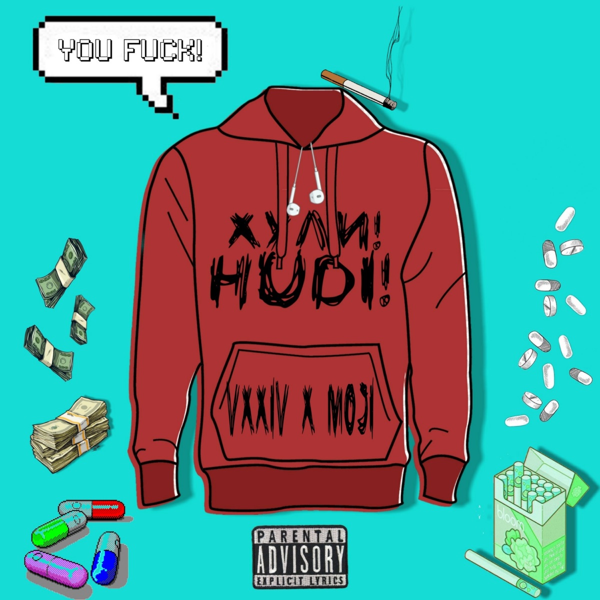 Хули Hudi - EP by VXXIV & МØJI album cover