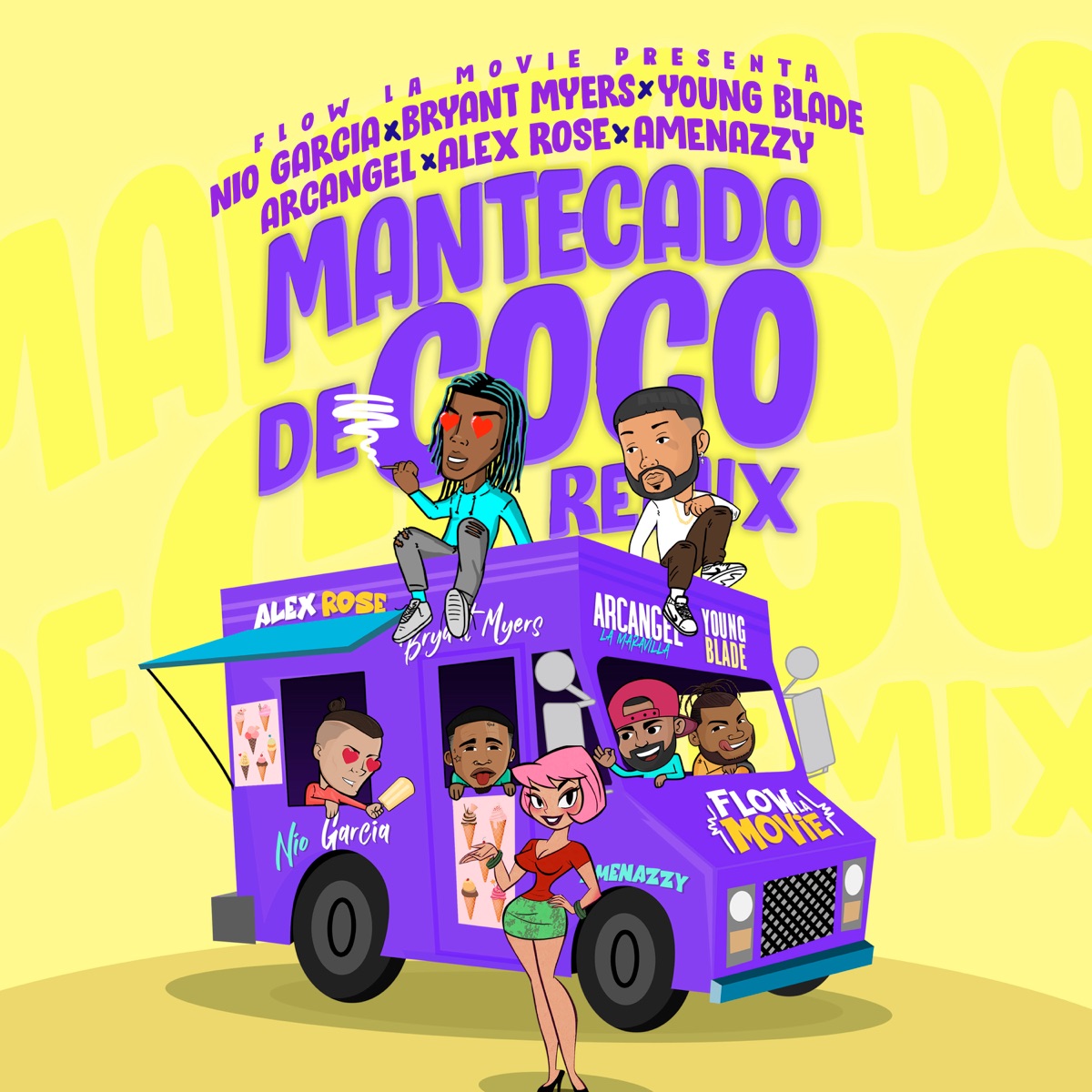 Mantecado de Coco Remix (feat. Arcángel, Amenazzy & Young Blade) - Single by Nio García, Bryant Myers & Alex Rose album cover