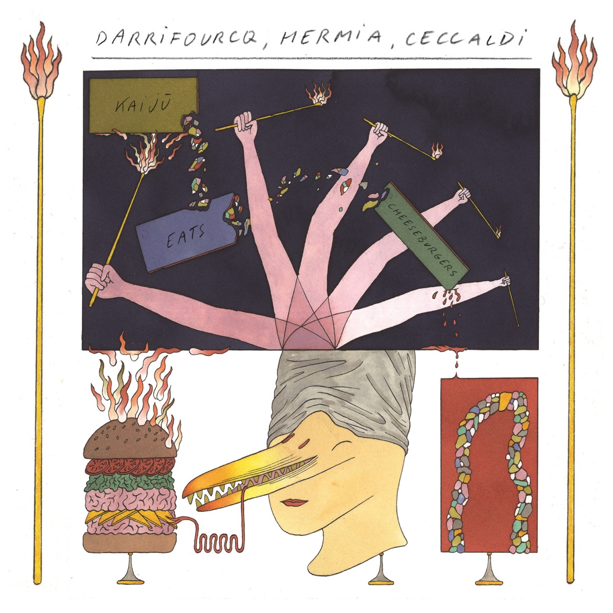 Kaiju Eats Cheeseburgers by Sylvain Darrifourcq, Manuel Hermia & Valentin Ceccaldi album cover