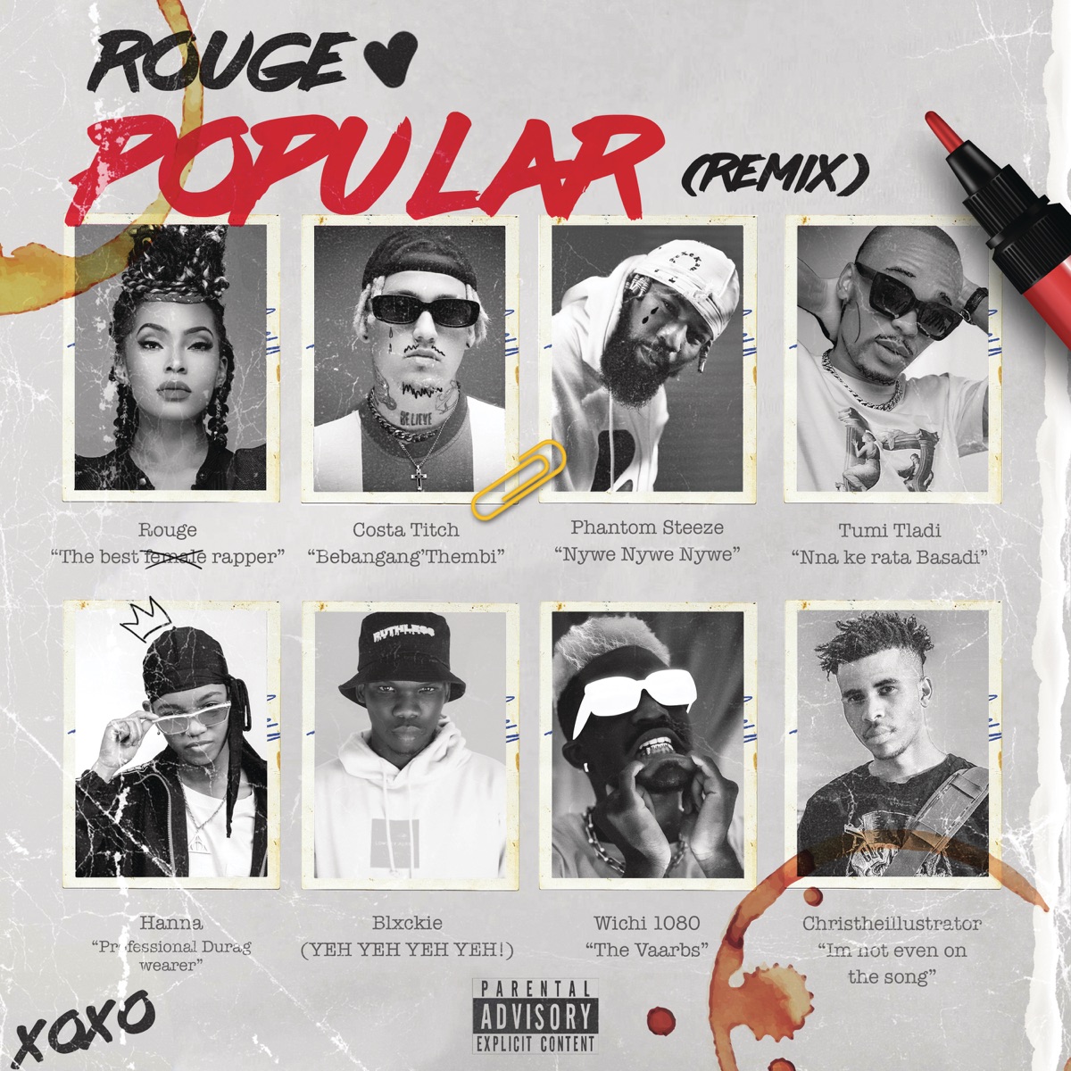 Popular Remix (feat. Costa Titch, Phantom Steeze, Tumi Tladi, Hanna & Blxckie) by Rouge album cover