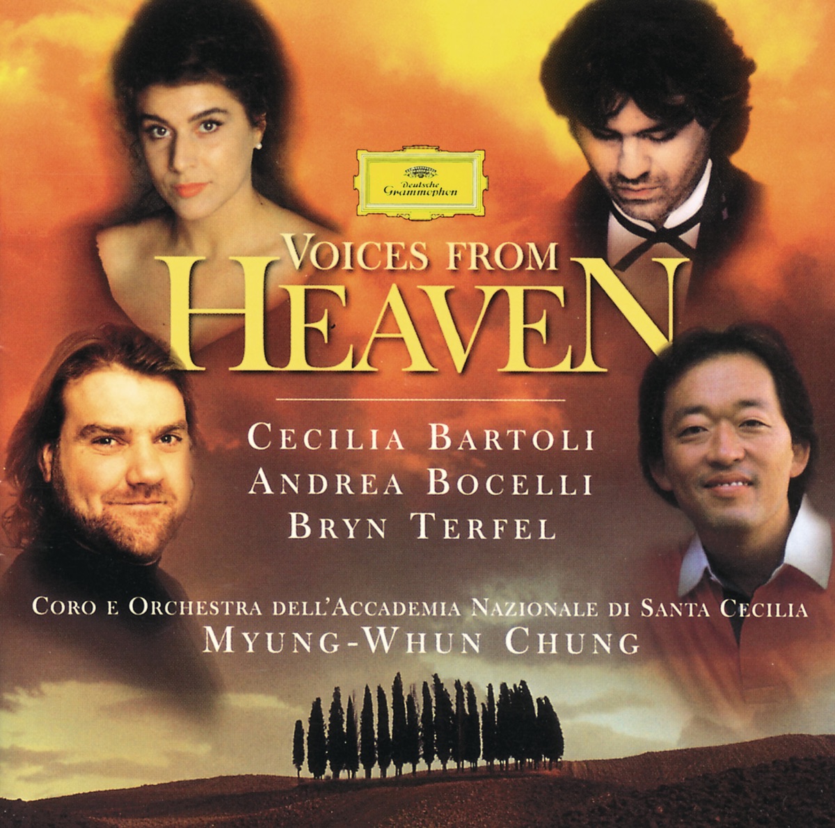 Voices from Heaven by Andrea Bocelli, Cecilia Bartoli, Bryn Terfel, Coro Dell'Accademia Nazionale Di Santa Cecilia & Myung-Whun Chung album cover