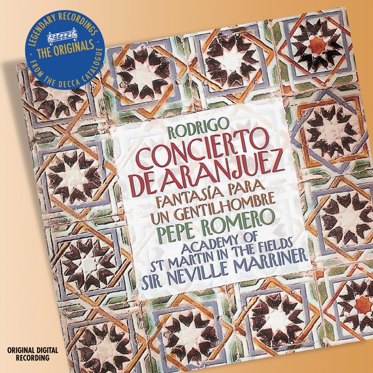 Rodrigo: Concierto de Aranjuez & Fantasia by Pepe Romero, Academy of St Martin in the Fields & Sir Neville Marriner album cover