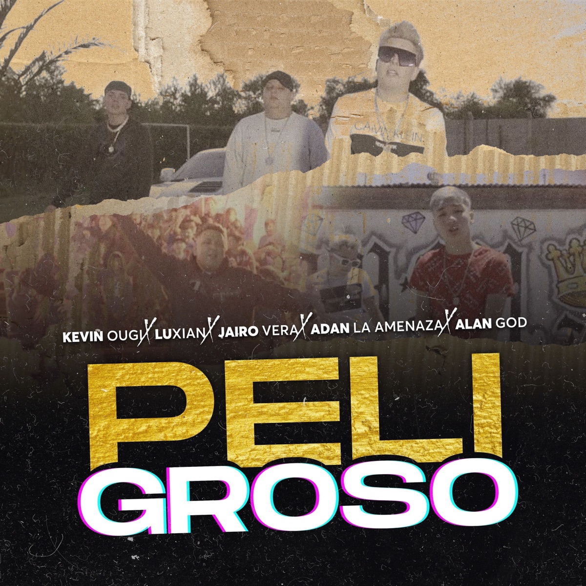 Peligroso - Single by Kevin Ougi, Adan La Amenaza, Luxian, Jairo Vera & Alan G.O.D album cover