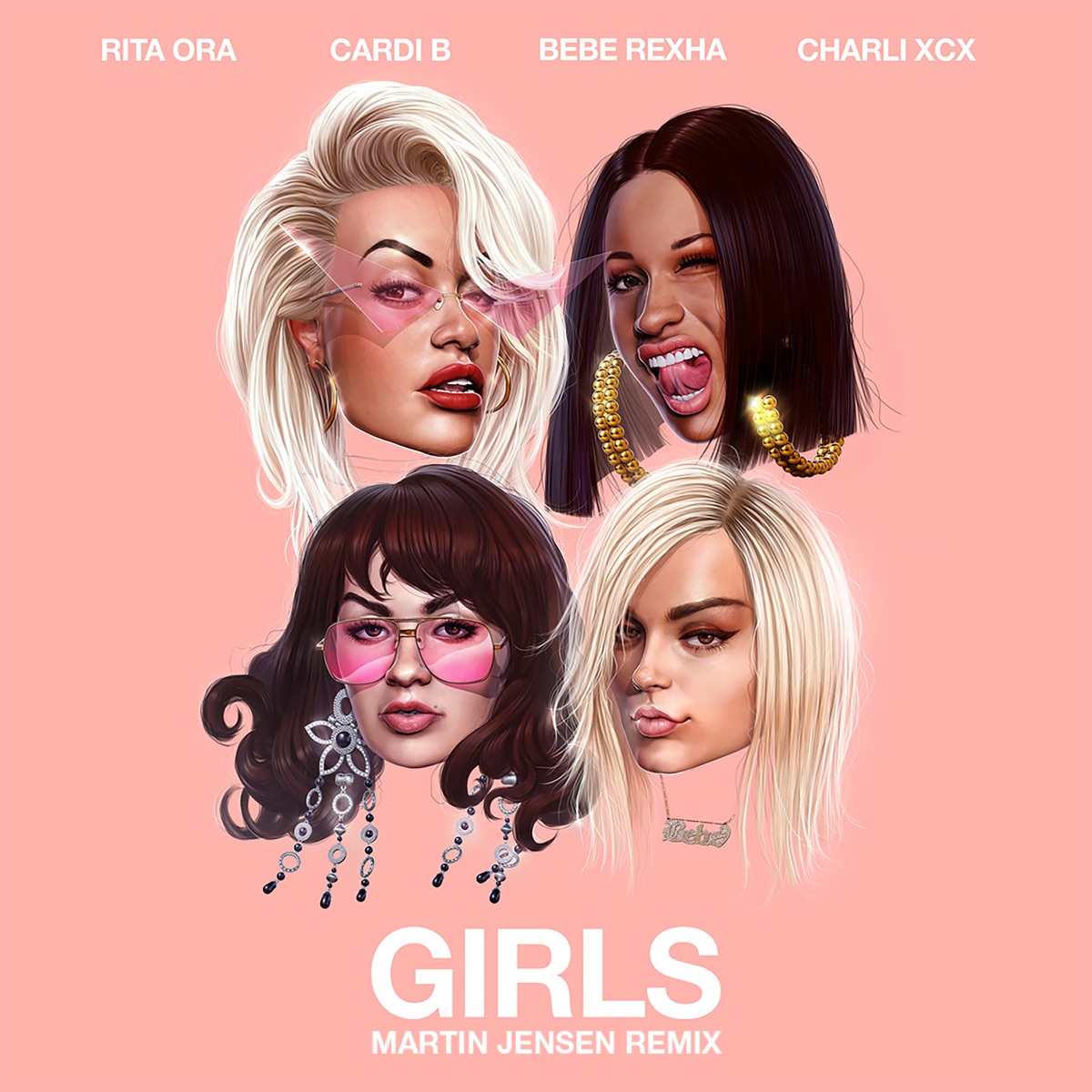 Girls (feat. Cardi B, Bebe Rexha & Charli XCX) [Martin Jensen Remix] - Single by Rita Ora album cover artwork