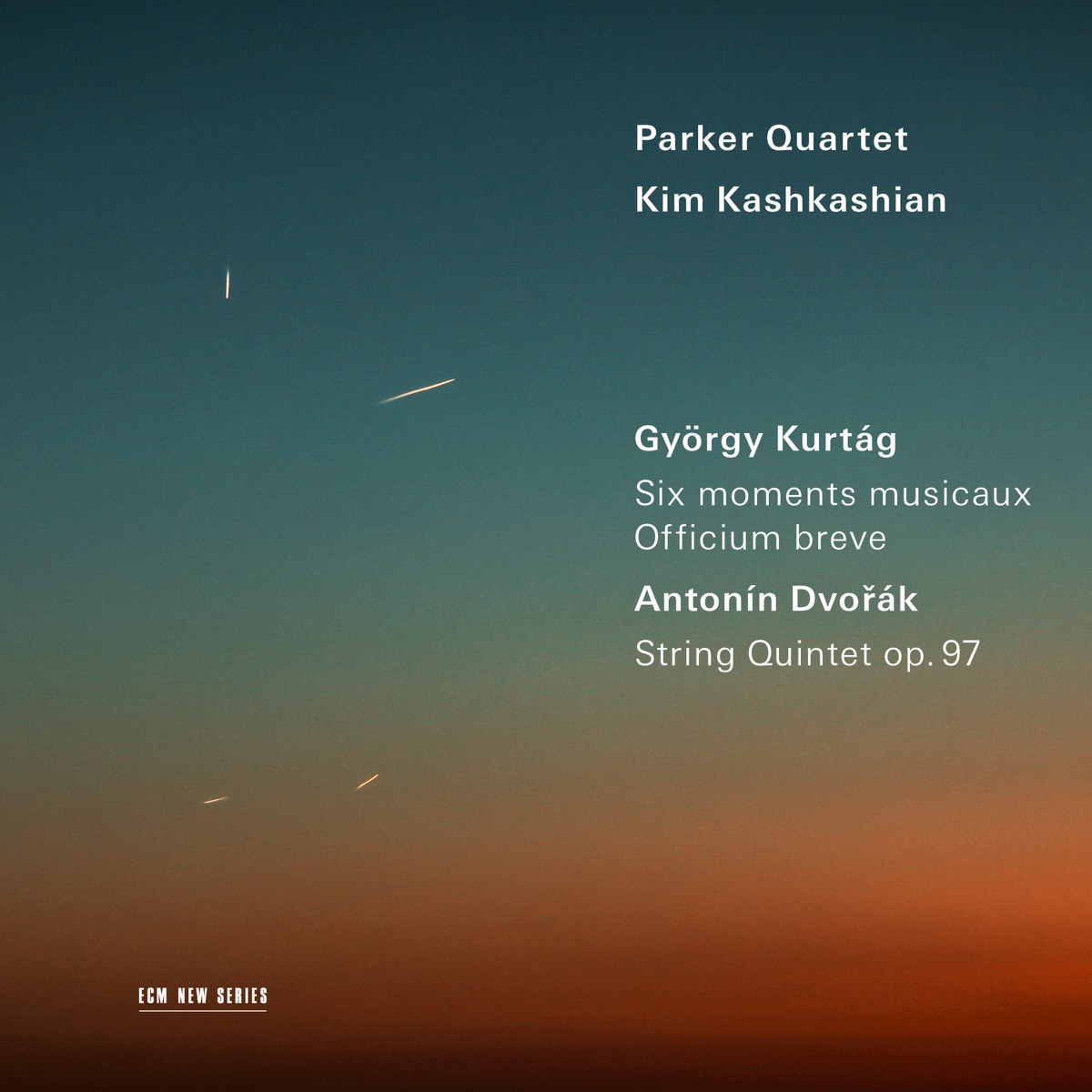 Kurtág: Six moments musicaux; Officium breve / Dvořák: String Quintet, Op. 97 by Parker Quartet & Kim Kashkashian album cover