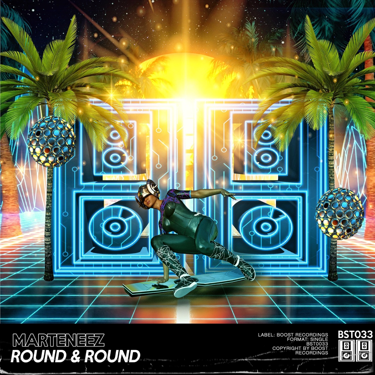 Round & Round - Single by Marteneez album cover