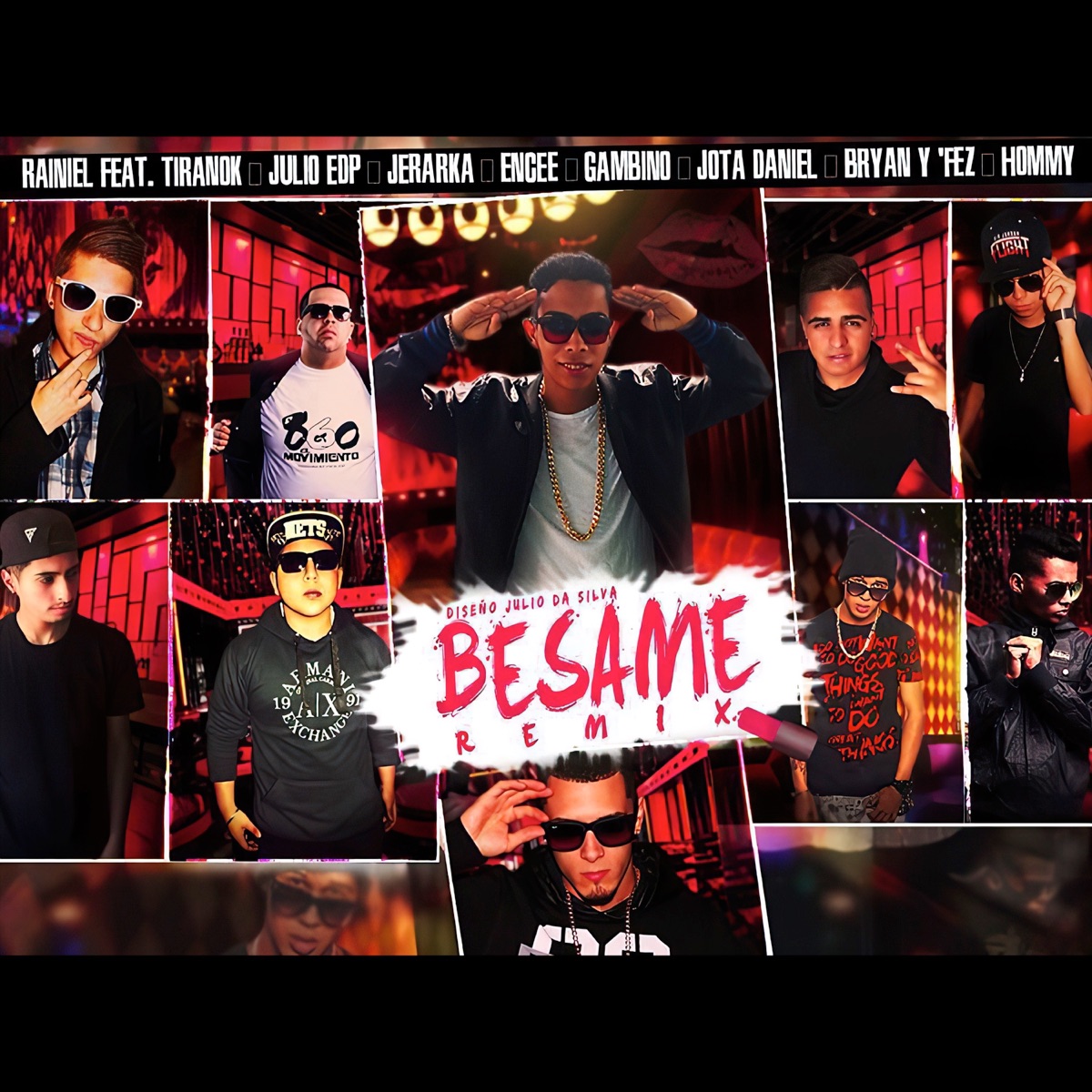 Bésame (Remix) [feat. Jota Daniel, Jerarka, Encee la Voz, Julio Edp, Tiranok, Fez "La Elegancia", Briyan, Hommy Tu Favorito & Gambino] - Single by Rainiel "Sonando" album cover