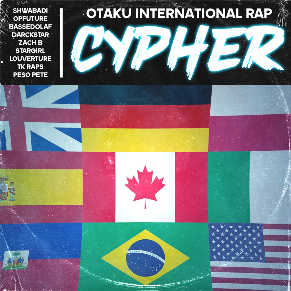 Otaku 2021 International Rap Cypher (feat. OPFuture, BassedOlaf, Darckstar, Zach B, Stargirl, Louverture, TK RAPS & PE$O PETE) - Single by Shwabadi album cover
