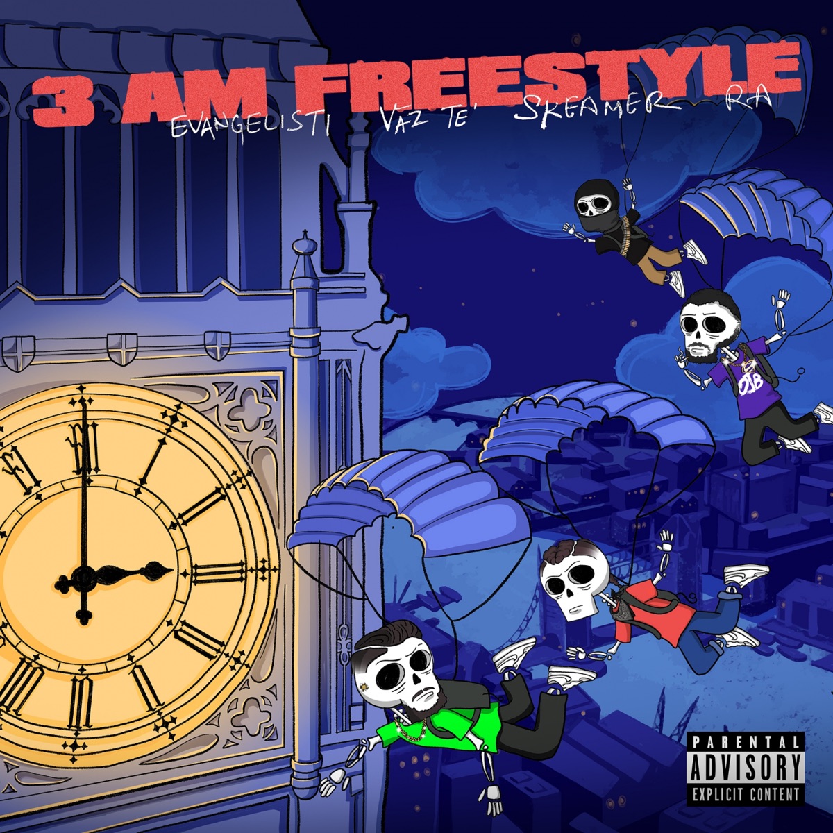 3 AM Freestyle (feat. Vaz Tè, Ra (Real Artillery) & Skeamer) - Single by Evangelisti album cover