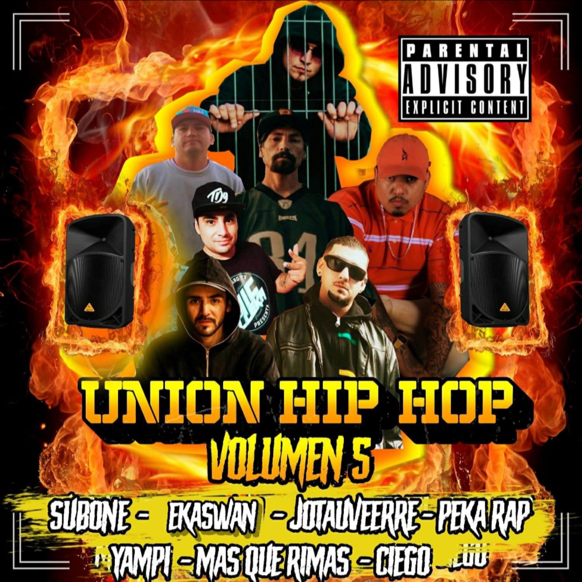 Unión Hip Hop vol. V (feat. Ciego, Subone, Ekaswan, Mas Que Rimas, Yampi, Jotauveerre & Dj Ropo) - Single by Peka Rap album cover