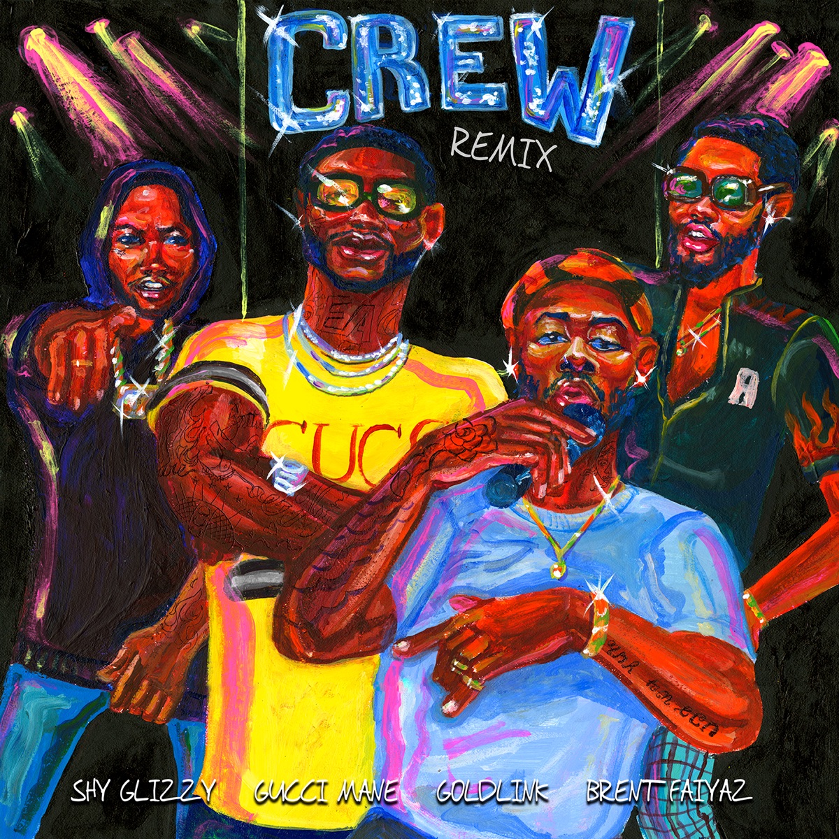 Crew (Remix) [feat. Gucci Mane, Brent Faiyaz & Shy Glizzy] - Single by GoldLink album cover artwork