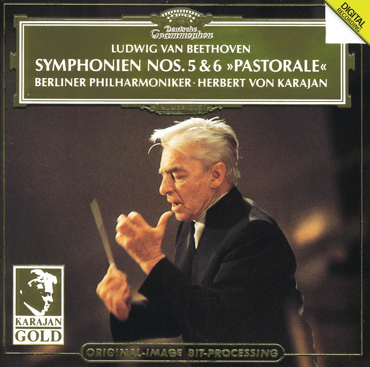 Beethoven: Symphony Nos. 5 & 6 by Berlin Philharmonic & Herbert von Karajan album cover