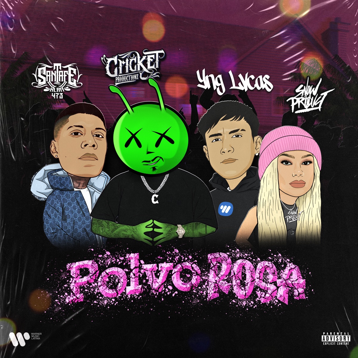 POLVO ROSA (feat. Snow Tha Product) - Single by Cricket, Santa Fe Klan & Yng Lvcas album cover