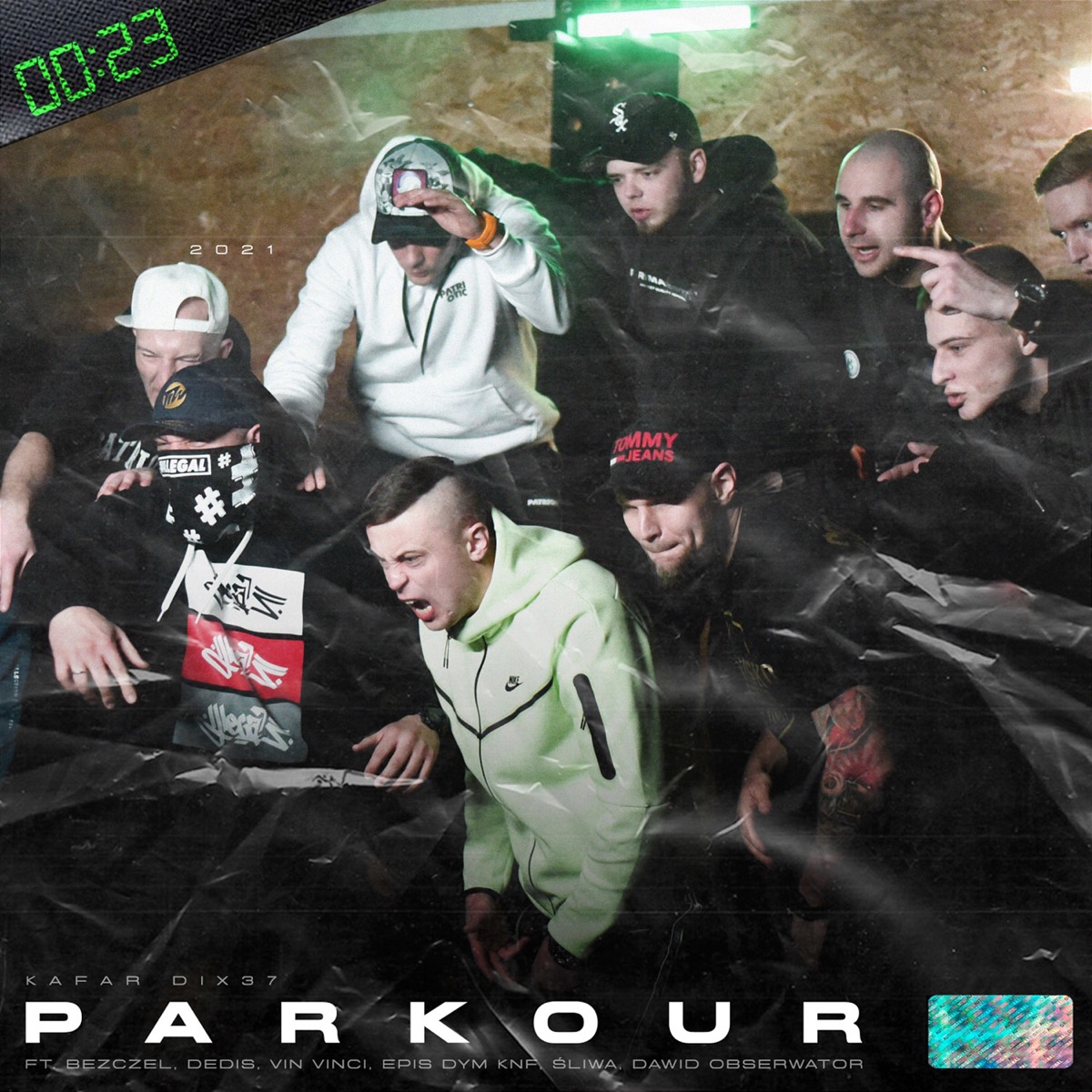 Parkour (feat. Bezczel, Vin Vinci, Epis DYM KNF, Dawid Obserwator) - Single by Kafar Dix37, Dedis & Śliwa album cover