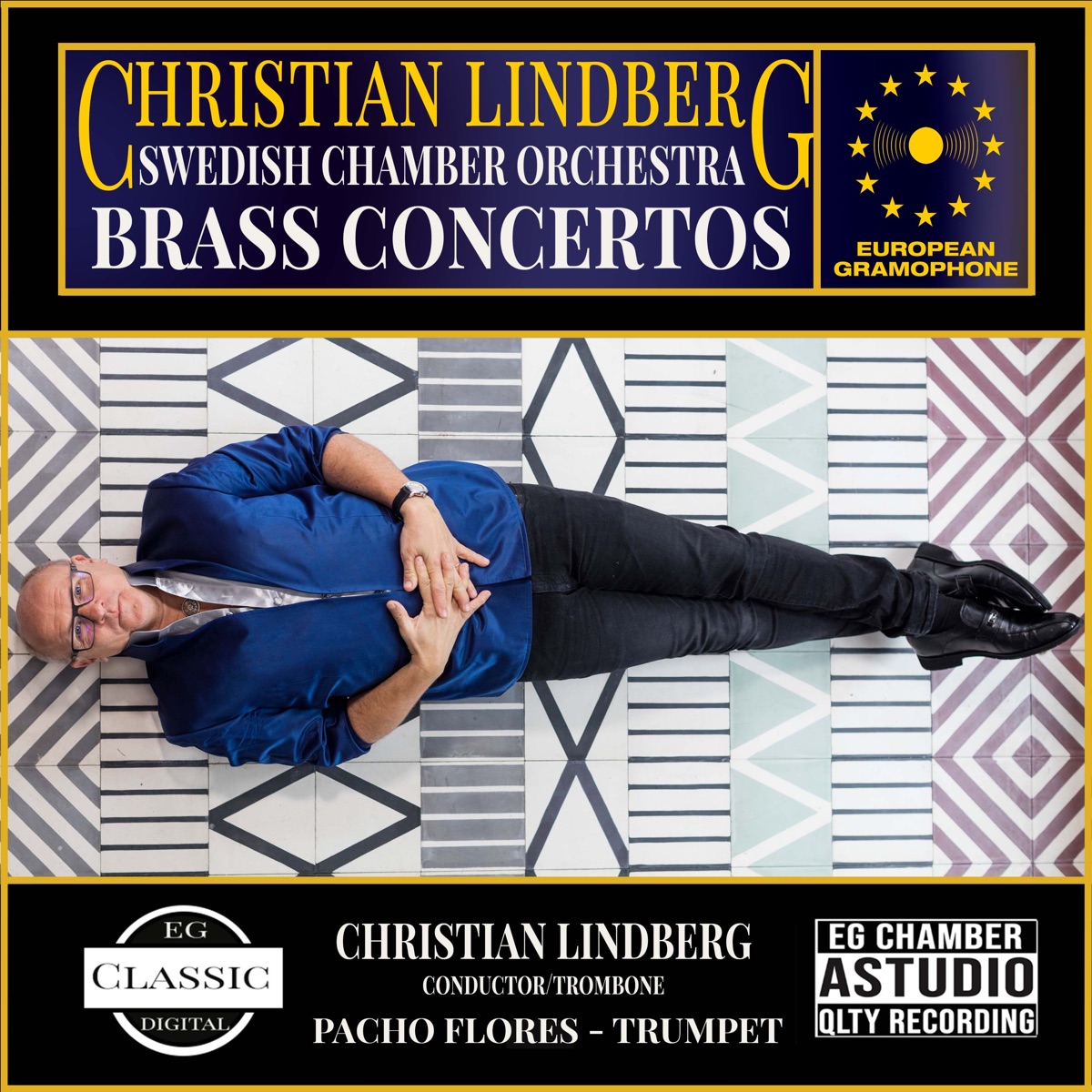 Brass Concertos by Christian Lindberg, Pacho Flores & Swedish Chamber Orchestra album cover
