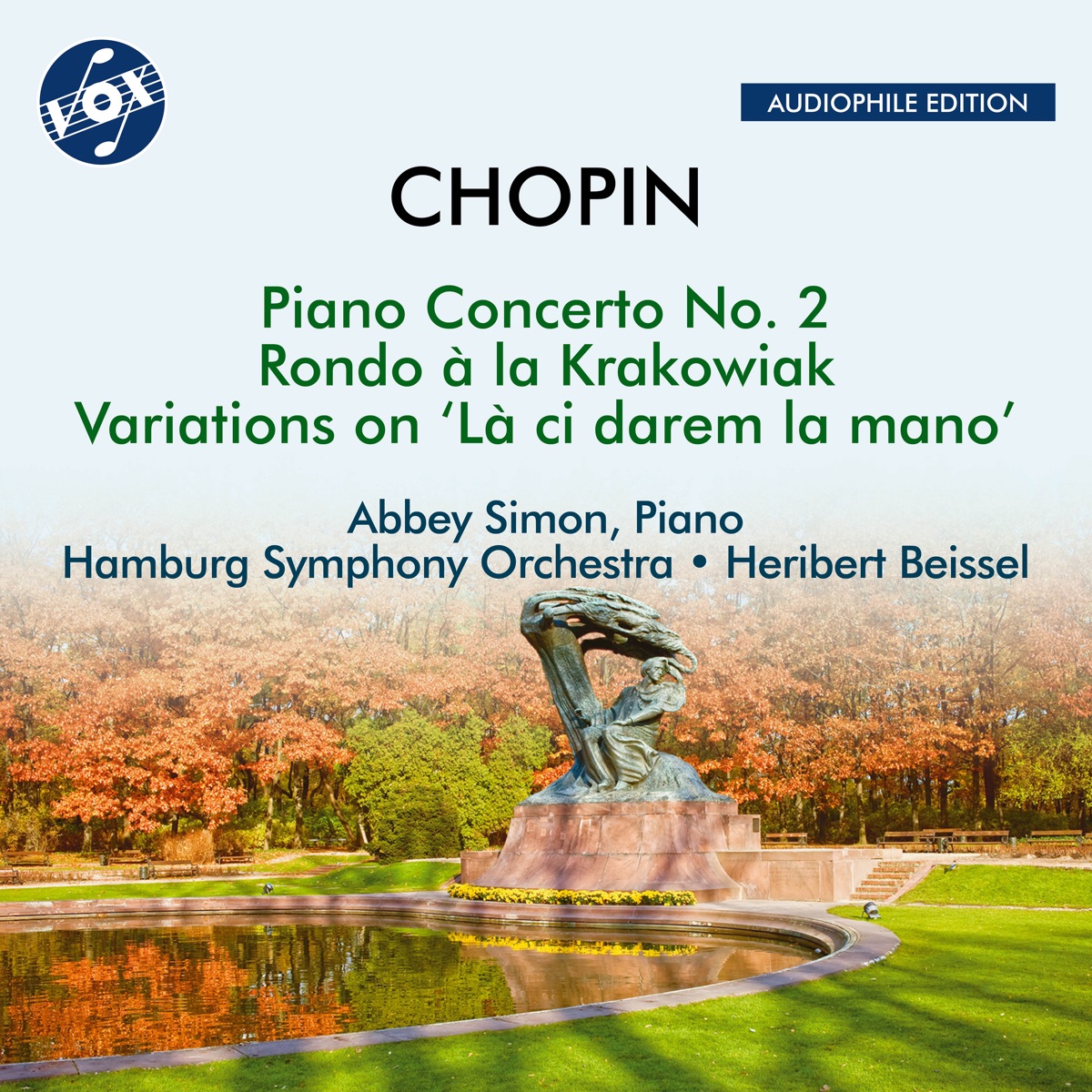 Chopin: Piano Concerto No. 2, Rondo à la Krakowiak & Variations on "Là ci darem la mano" (Remastered 2024) by Abbey Simon, Hamburg Symphony Orchestra & Heribert Beissel album cover