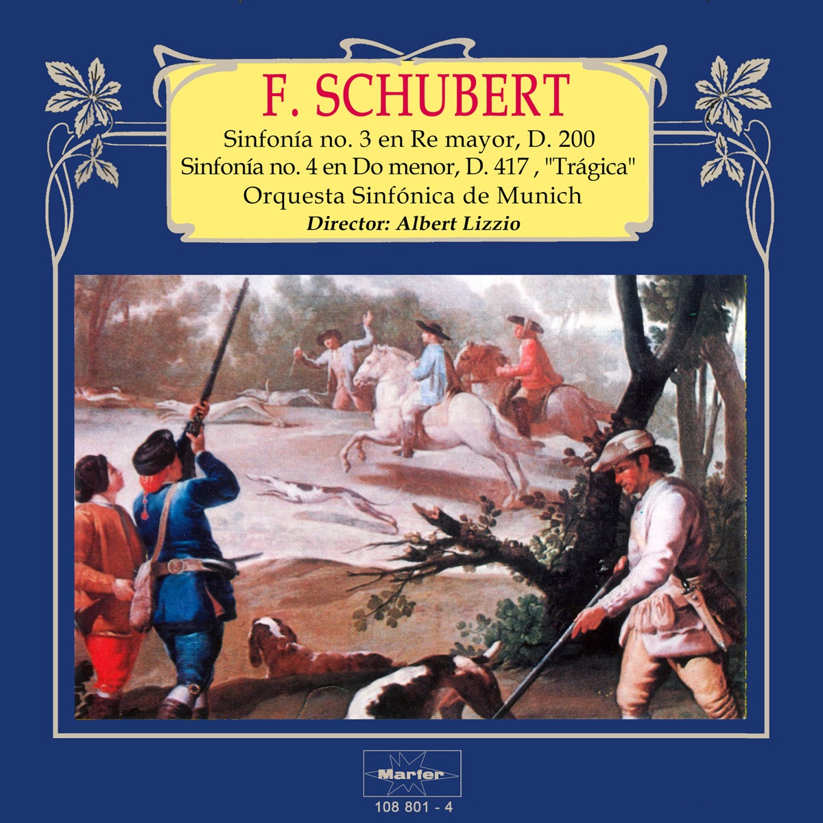 Schubert: Sinfonía No. 3 in D Major, D. 200 - Sinfonía No. 4 in C Minor, D. 417 by Orquesta Sinfónica De Munich & Albert Lizzio album cover