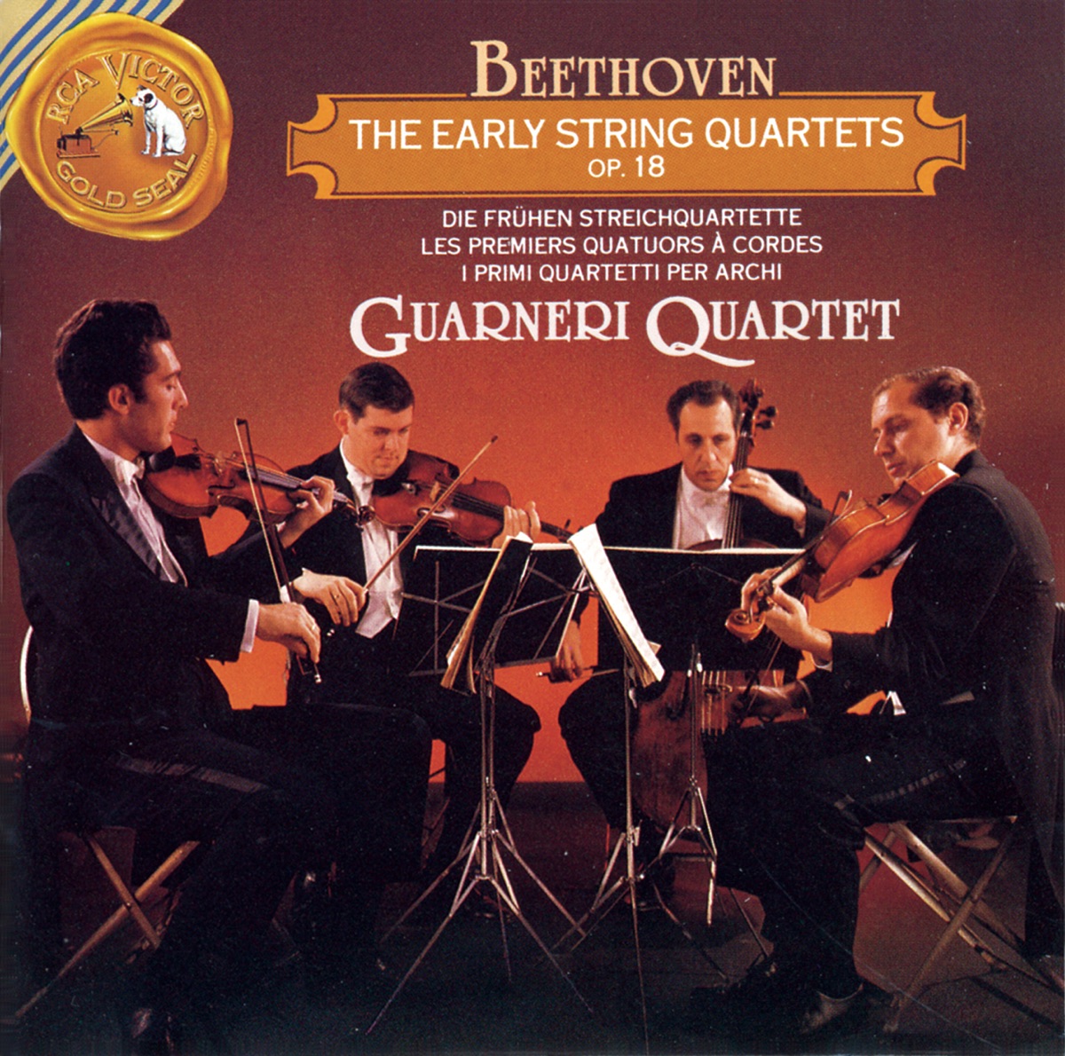Beethoven: The Early String Quartets Op. 18 by Guarneri Quartet, Arnold Steinhardt, David Soyer, John Dalley, John Pfeiffer & Michael Tree album cover