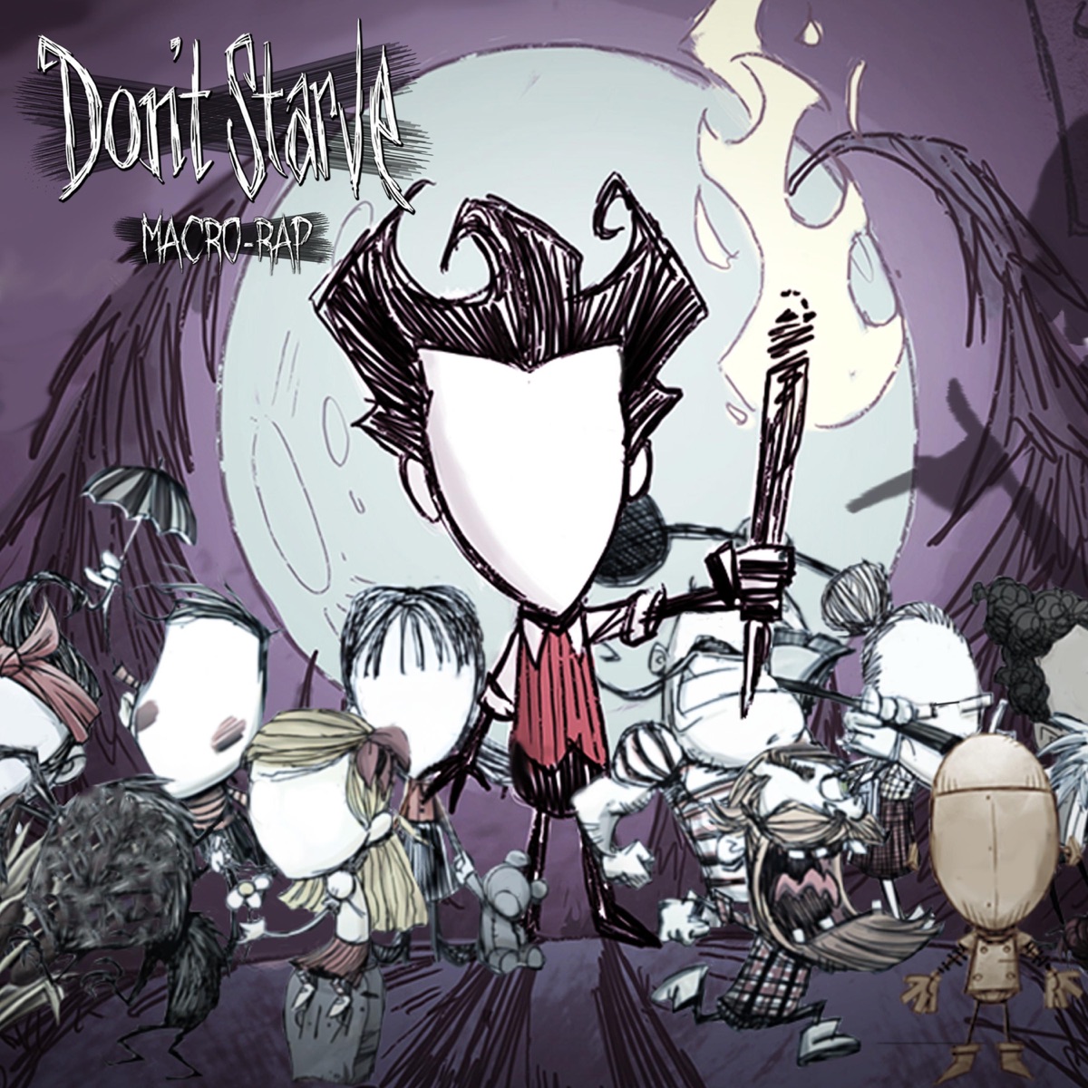 Don't Starve Together. MACRO-RAP (feat. Kballero Rap, DarckStar, BynMc, Nyako, MegaR, Keyto, ImSoul, NuAome, JotaHF, Louvi, Kyba, Zokai, AbZurda, Lowear & Alice Doll) - Single by Benderu album cover