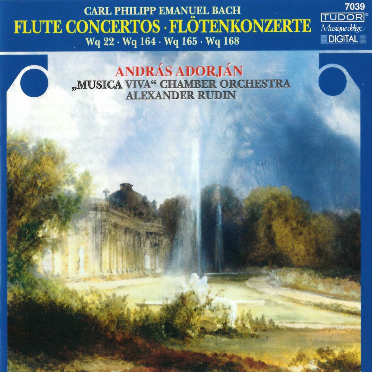 C.P.E. Bach: Flute Concertos by Andras Adorjan, Musica Viva Chamber Orchestra & Alexander Rudin album cover