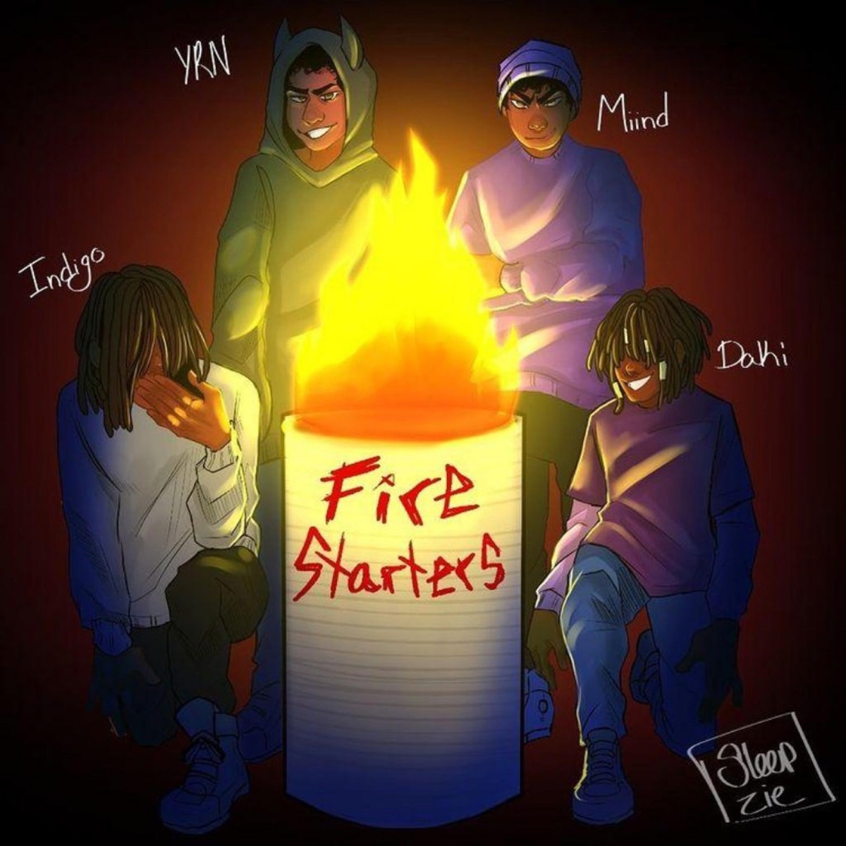 FIRESTARTERS! (feat. miind, indigo.1017 & SSJ Daki) - Single by YNR Rianthademon album cover