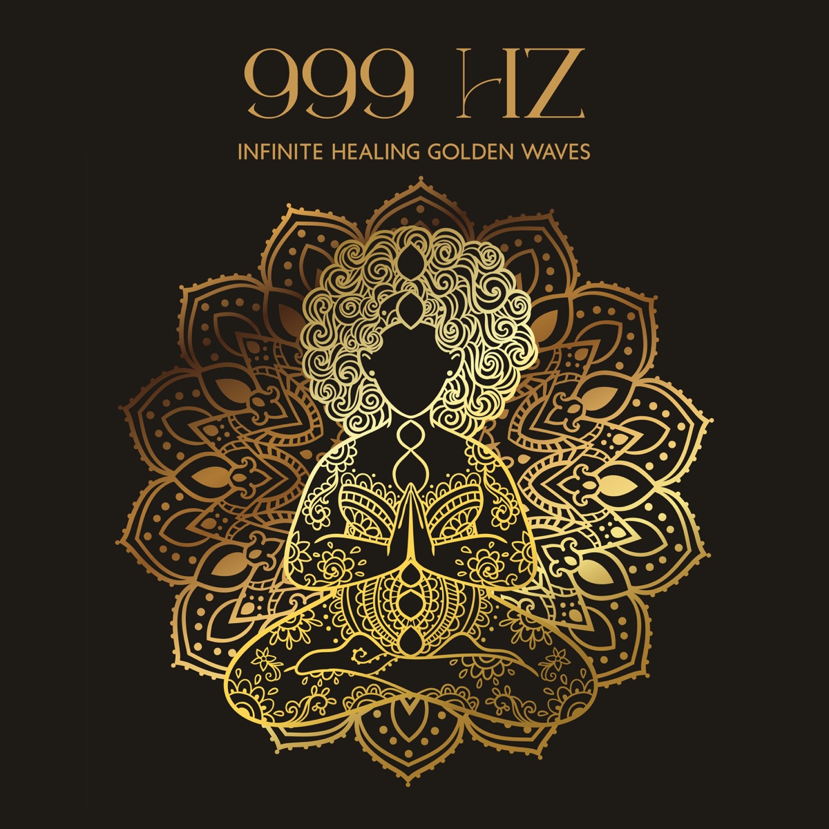 999 Hz Infinite Healing Golden Waves: Vibration of 5 Dimension Frequency, Angelic Quantum Spirals by Deep Theta Binaural Beats album cover