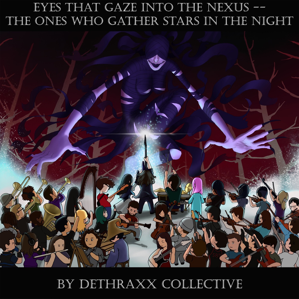Eyes That Gaze into the Nexus -- The Ones Who Gather Stars in the Night - Single by Dethraxx, Metal Fortress, CeLilly, Joris Pabor, Mats van der Aa, Pernelle, Bella Adriana, Johnathan Wu, PitTan, Isaac Pérez Riera, Albertpinoy, IsThatLuke?, Isaac Newtech, willimakemusic, Auri Forda, Wurtzel, giocko, Trumpet Anime Dude, Posanime, Nico Mendoza, Fuzz Pixels, Tim Jansen, Coole Kelam, Jack Harvey, Nina Kerkhof, gabocarina96, Jeffrey de Beer, Twan van Dijk, Kascade, Sjors Brekelmans, Timo Jordanov, Nana Harp & Ty's Music album cover