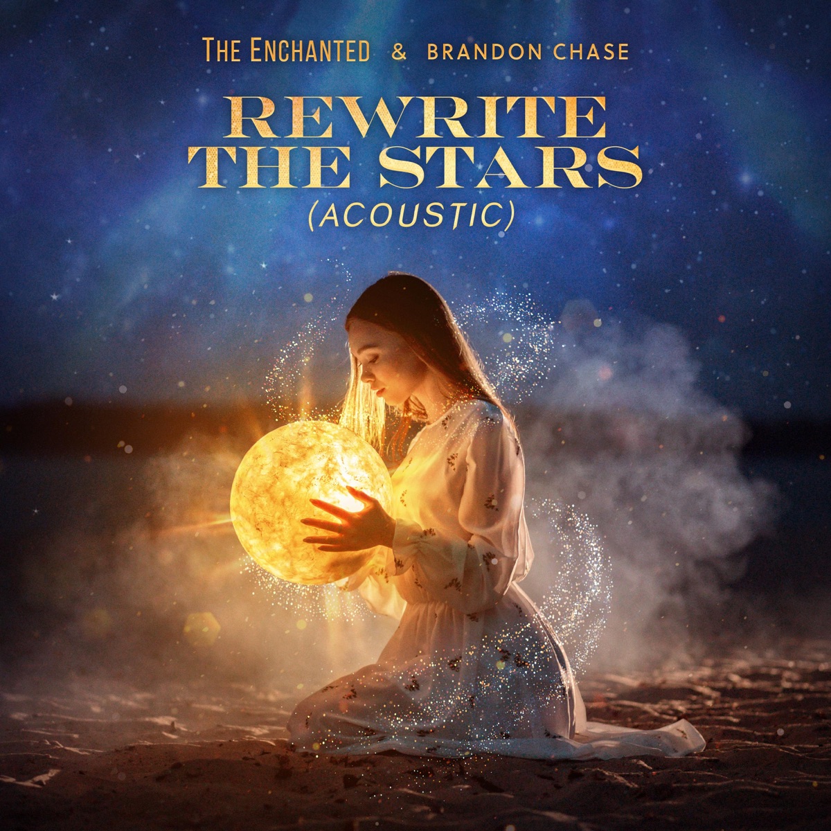 Rewrite the Stars (Acoustic) - Single by The Enchanted & Brandon Chase album cover