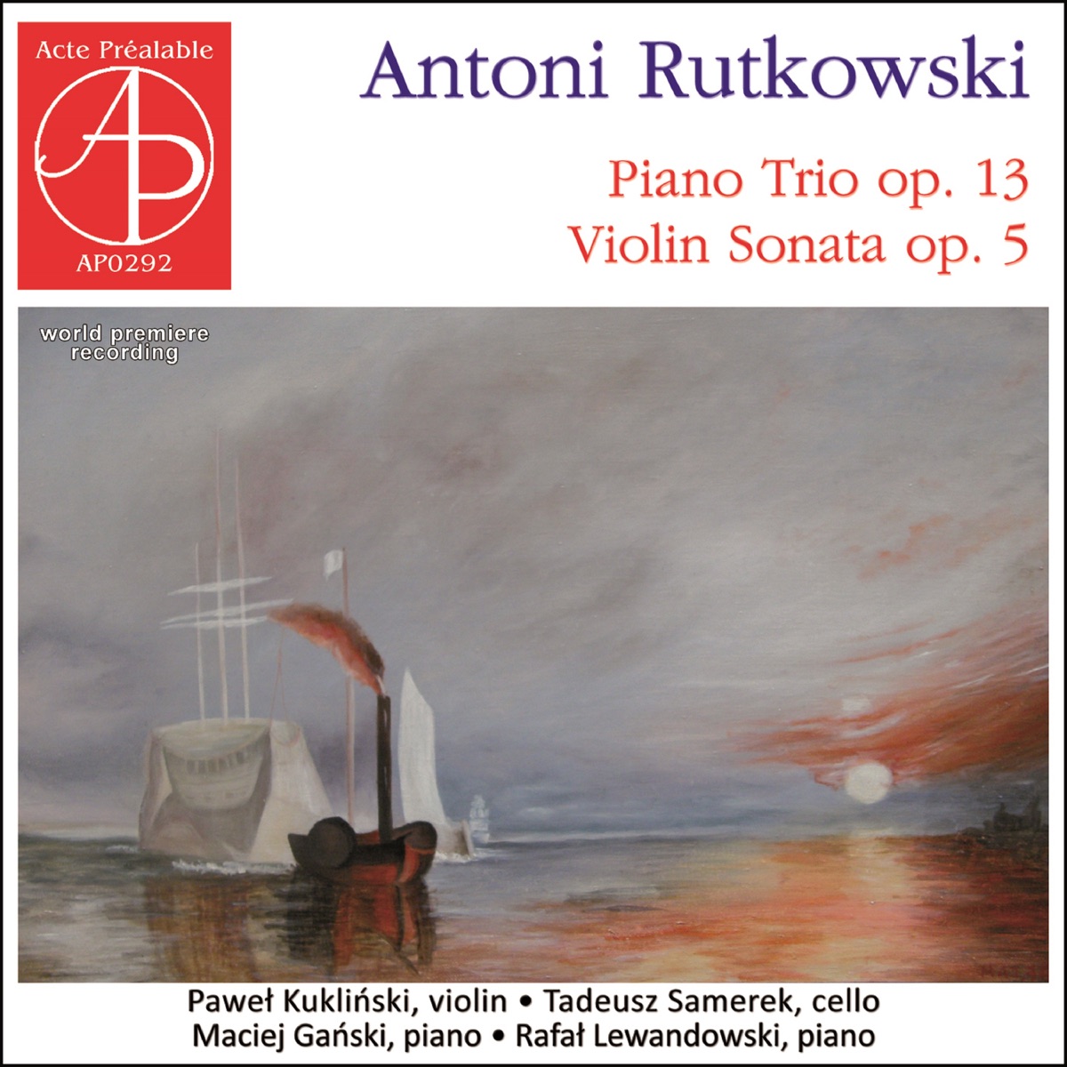 Rutkowski: Piano Trio Op. 13 & Violin Sonata Op. 5 (World Premiere Recording) by Paweł Kukliński & Rafał Lewandowski album cover