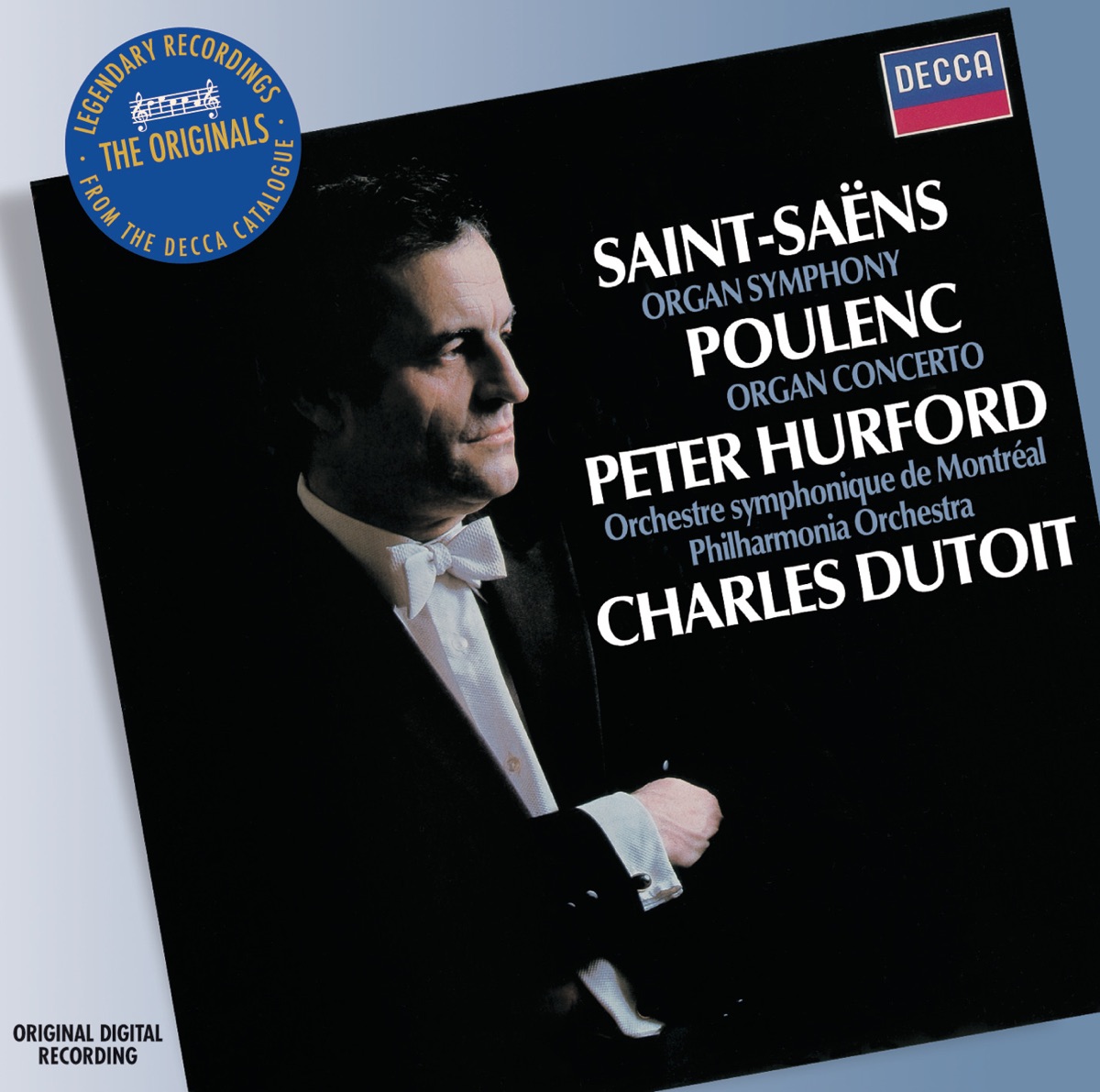 Saint-Saëns: Symphony No. 3 - Poulenc: Concerto for organ, strings and percussion by Peter Hurford, Charles Dutoit, Orchestre Symphonique de Montréal & Philharmonia Orchestra album cover