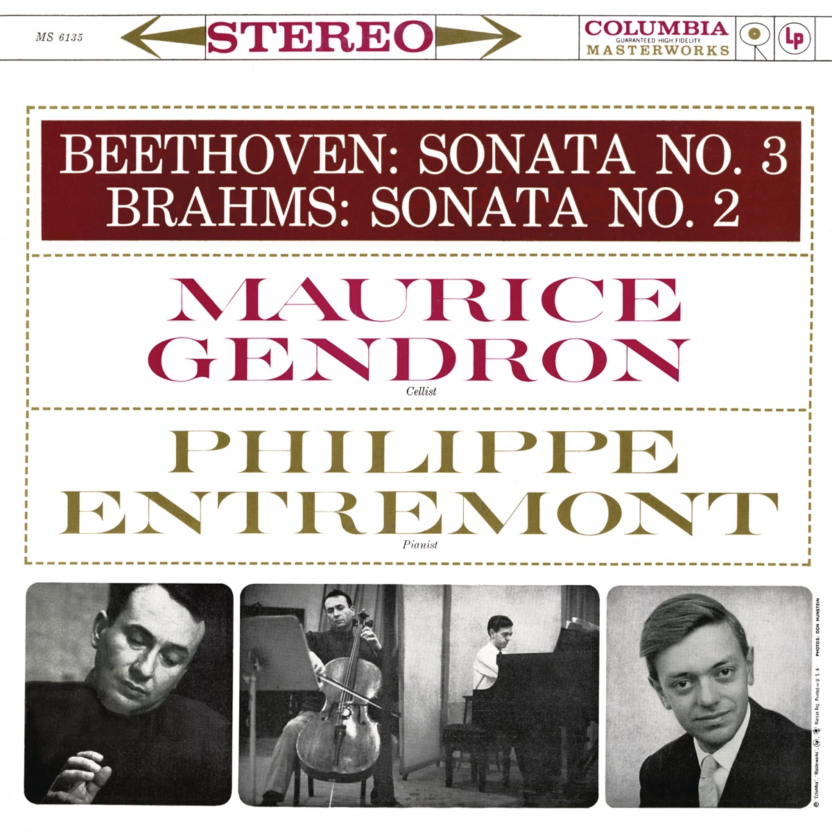 Beethoven: Cello Sonata No. 3, Op. 69 - Brahms: Cello Sonata No. 2, Op. 99 (Remastered) by Maurice Gendron & Philippe Entremont album cover